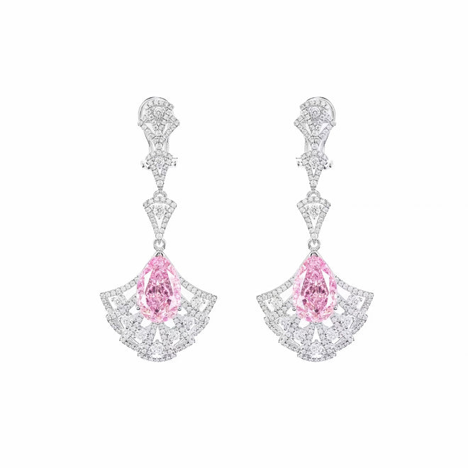 Pink cubic zirconia earrings in silver