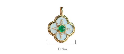 Emerald Pendant With Mother of pearl Diamond