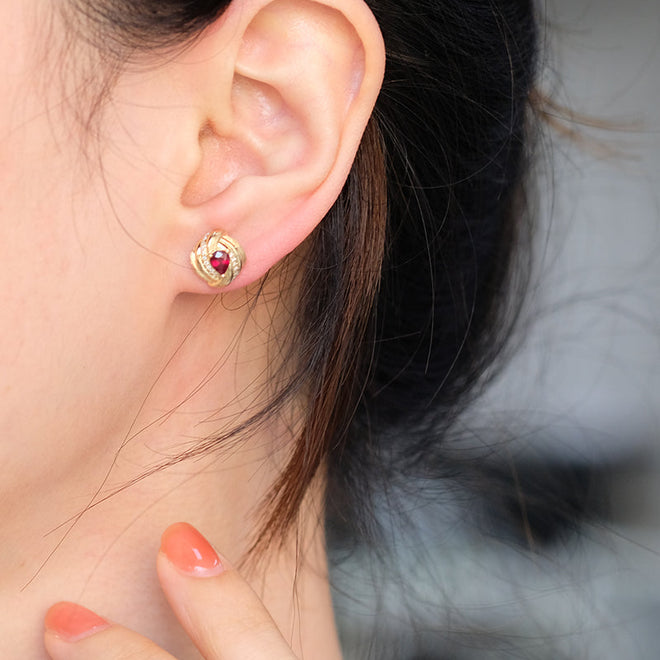 Ruby Earrings with Diamond