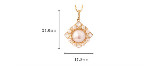 Akoya Pearl Pendant Earring With Diamonds