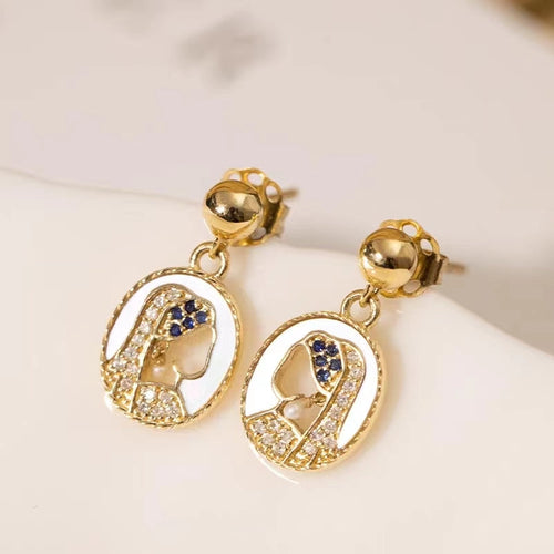 Diamonds Pendant & Earring With Sapphire pearl