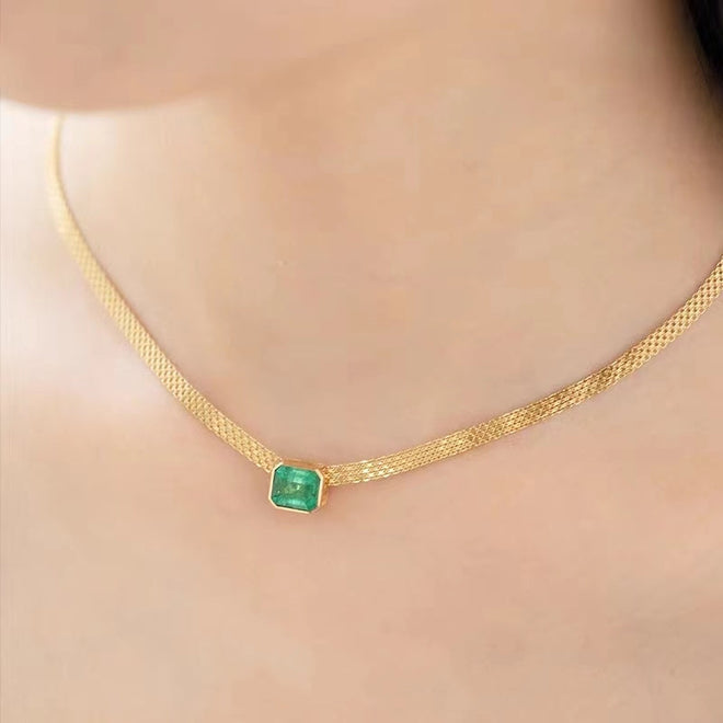 Emerald Necklaces & Bracelet with Diamond