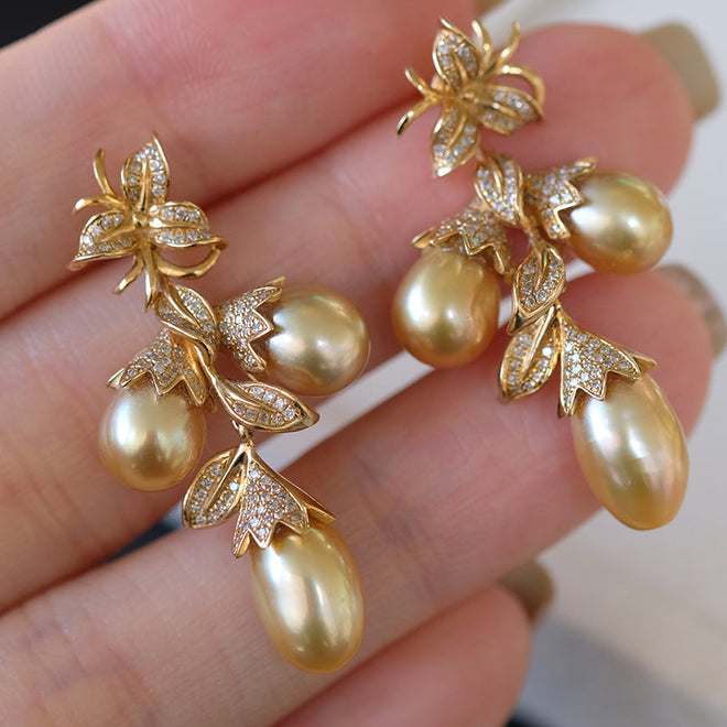 Keshi Earring With Diamonds