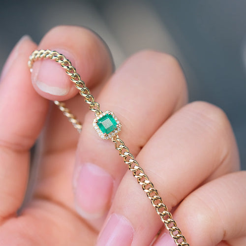 Emerald Bracelet with Diamond