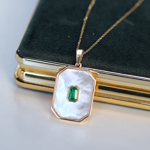 Emerald Pendant With Mother of pearl