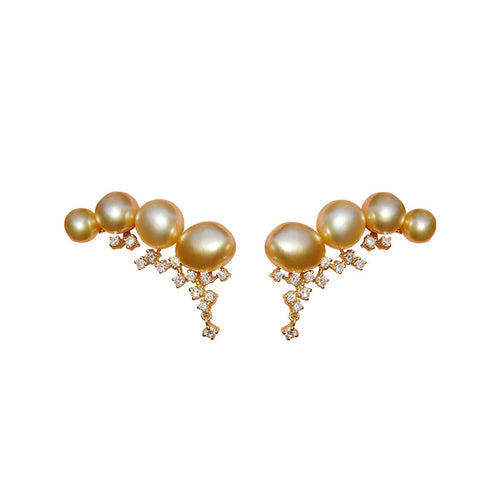 Keshi Earring With Diamonds