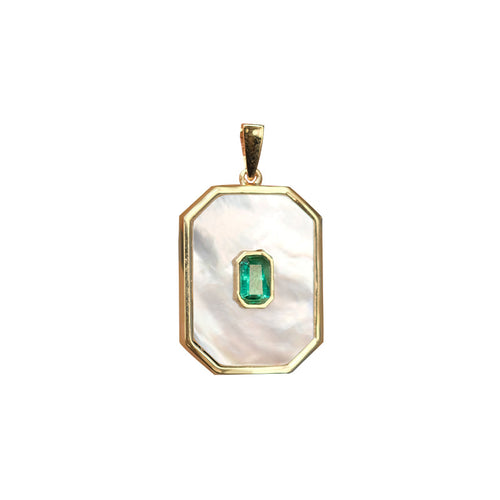 Emerald Pendant With Mother of pearl