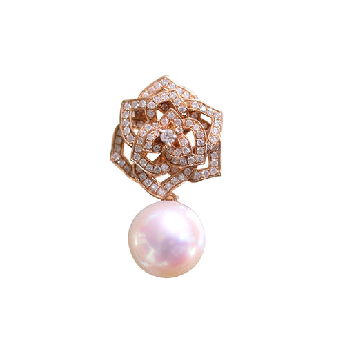 Akoya Pearl Pendant with Diamond