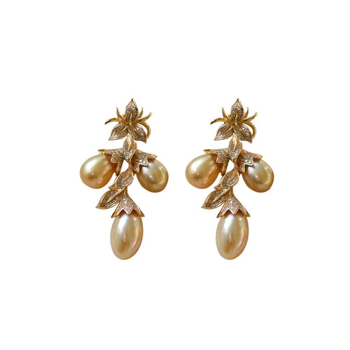 Keshi Earring With Diamonds