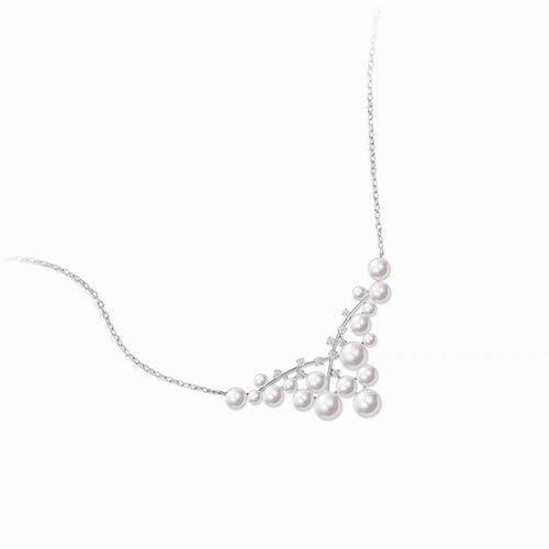 Multi size pearl necklace