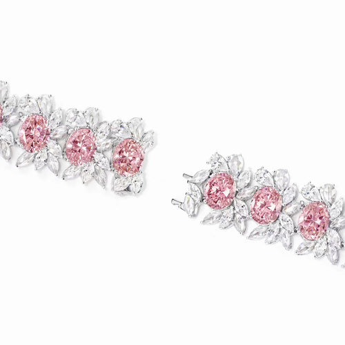 Pink zircon bracelet pear accents