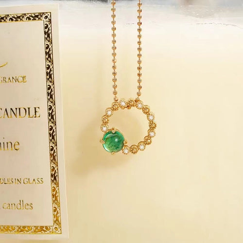 Emeralds Pendant With Diamond