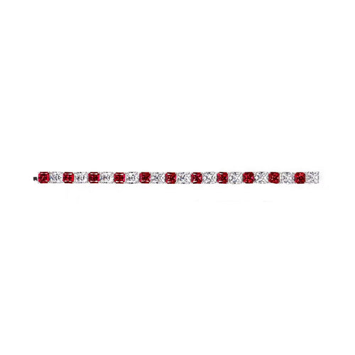 top view of Alternating zirconia bracelet in silver  