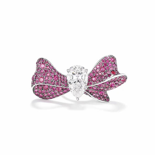 Silver Butterfly Cocktail Ring With Cubic zirconia