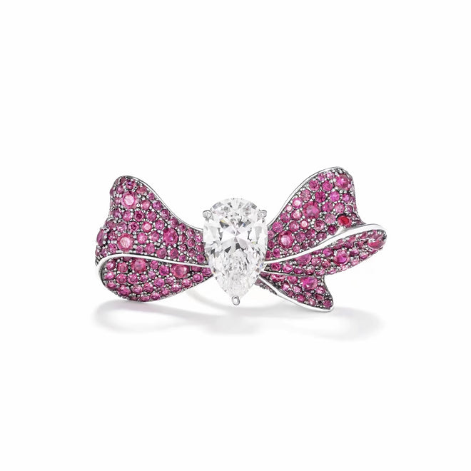 Silver Butterfly Cocktail Ring With Cubic zirconia