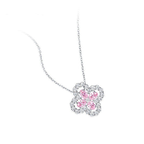 Pink Clover Necklace