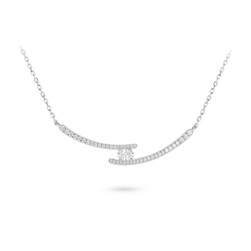 Oval zircon necklace in silver