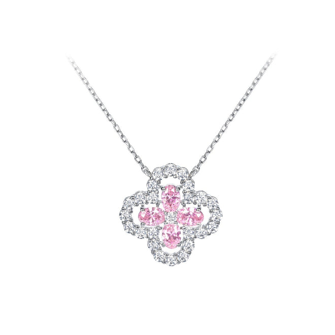 Pink Clover Necklace