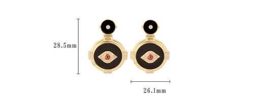 Onyx Earrings with ruby Diamonds