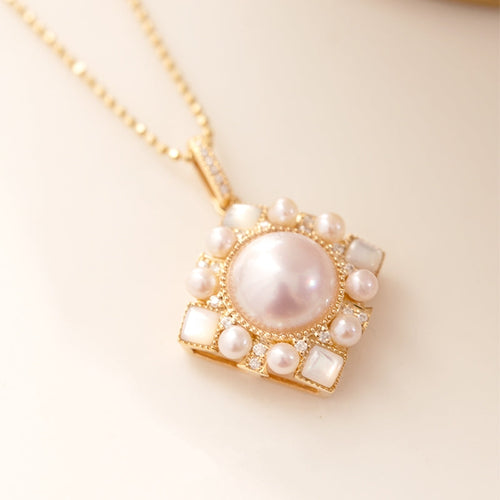 Akoya Pearl Pendant Earring With Diamonds