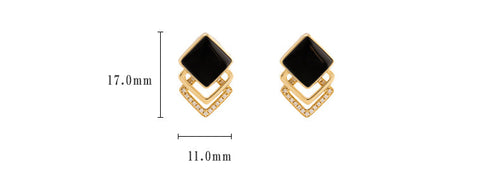 Black Spinal Earrings With Diamonds