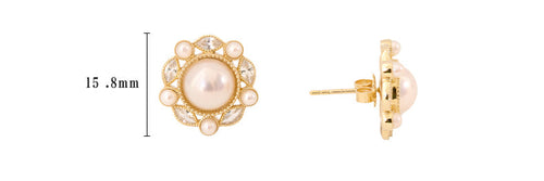 Akoya Pearl Earrings with white sapphire