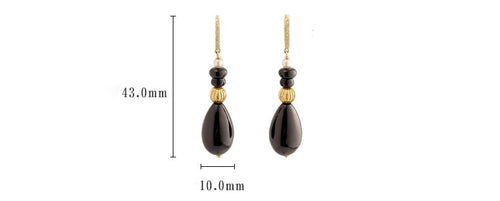 Black Spinal Drop Earrings