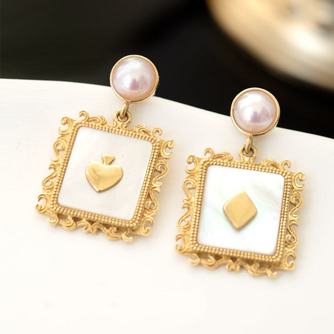 Akoya Pearl Earrings with Mother of pearl