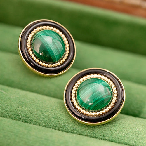 Malachite & Black Onyx Earrings