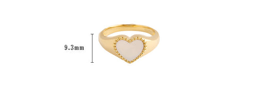 Mother Of Pearl Heart-shape Signit Ring