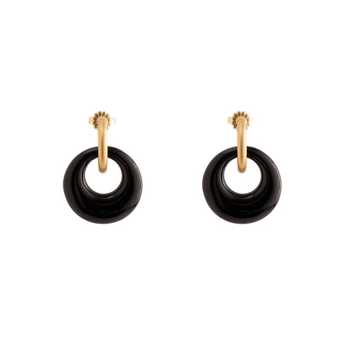 Onyx Donut Earrings