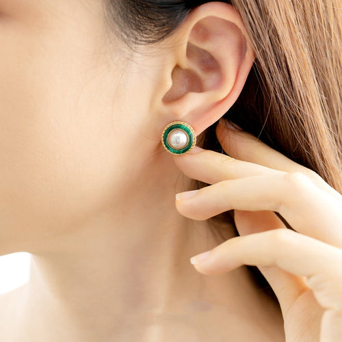 Malachite & Akoya Pearl Earrings