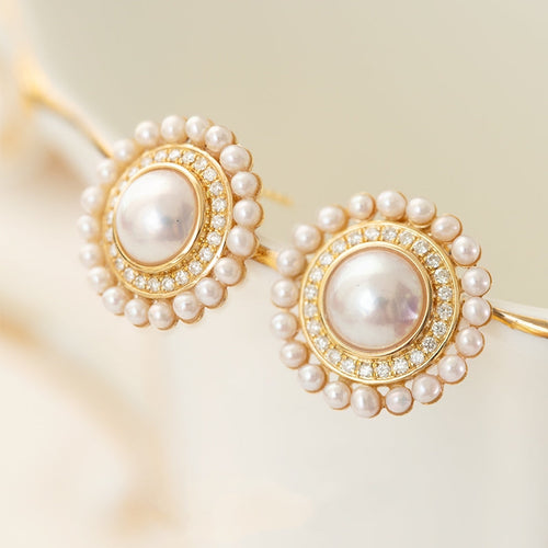 Akoya Pearl Diamond Earrings