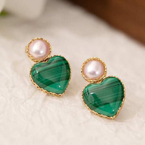 Malachite & Akoya Pearl Earrings