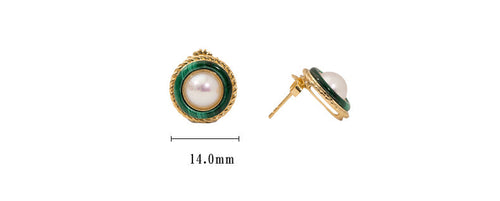 Malachite & Akoya Pearl Earrings