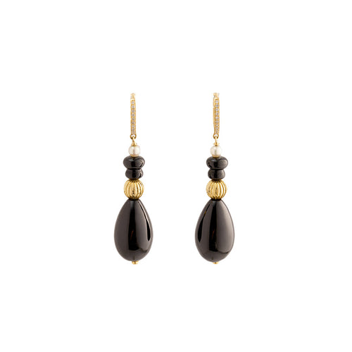 Black Spinal Drop Earrings