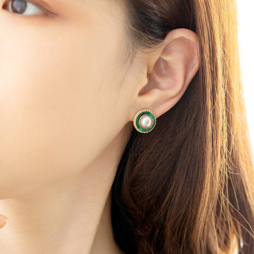 Malachite & Akoya Pearl Earrings