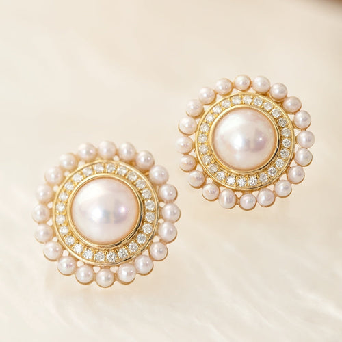 Akoya Pearl Diamond Earrings