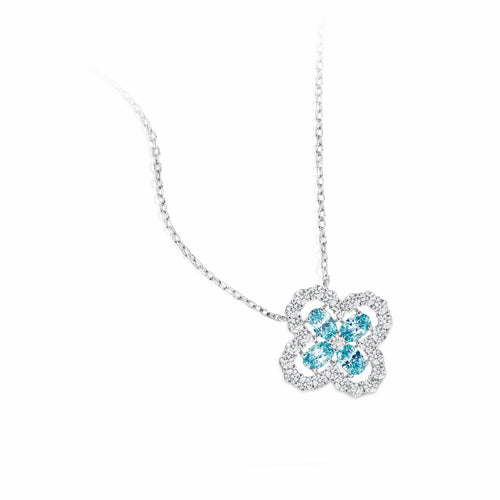 Blue Clover Necklace