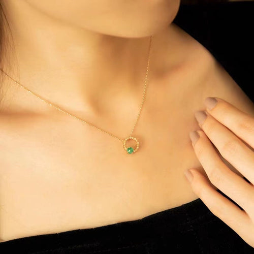 Emeralds Pendant With Diamond