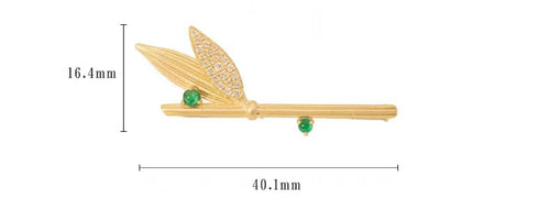 Diamond Brooch With Emerald