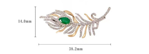 Diamond Brooch With Emerald