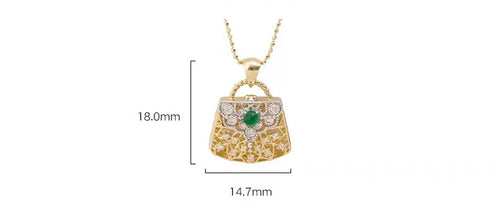 Diamond Pendant Bi-color With Emeralds