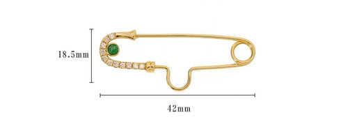 Diamond Brooch With Emerald