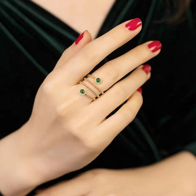 Emeralds Ring With Diamond