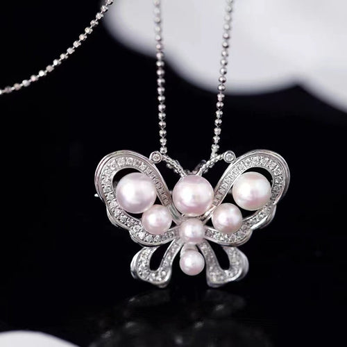 Akoya Pearl Brooch With Diamond